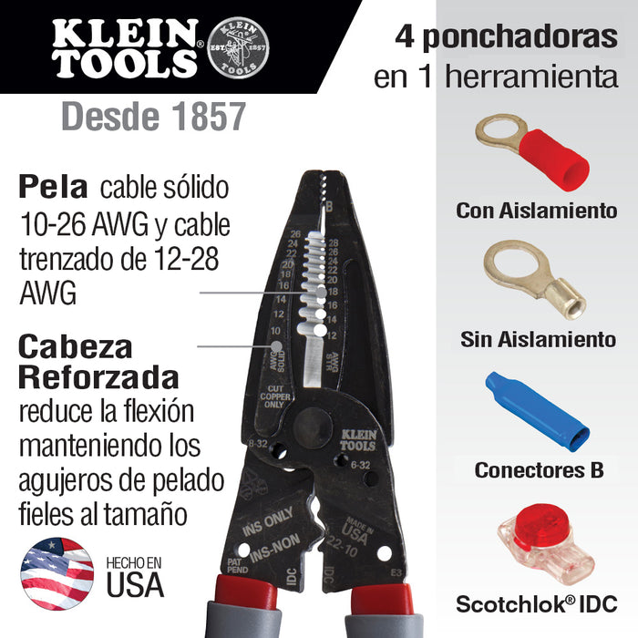 MULTIHERRAMIENTA CORTADORA/PONCHADORA/PELACABLE 10-22 AWG KLEIN