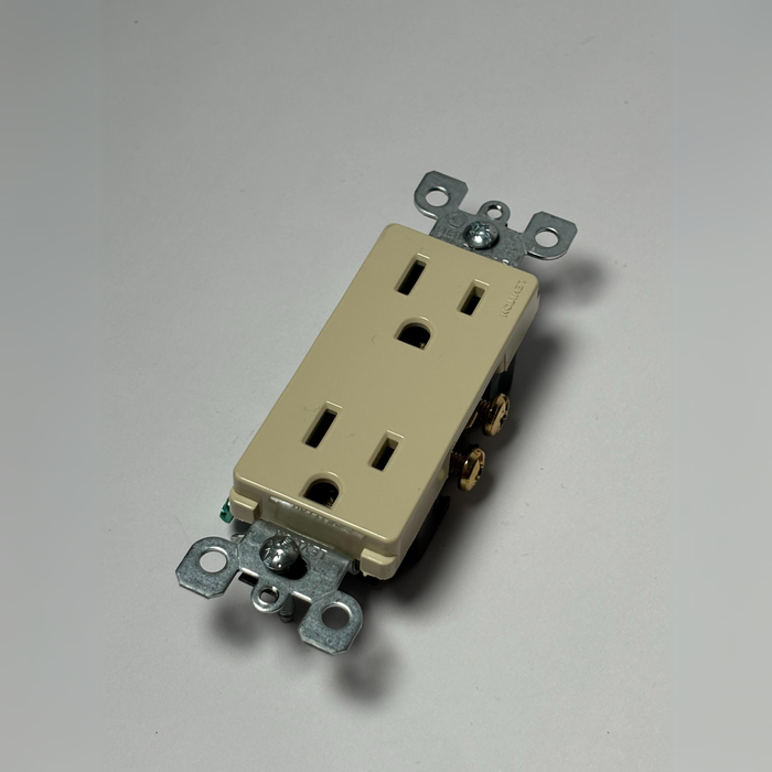 TOMACORRIENTE DECORATIVO DOBLE 15A-125V POL