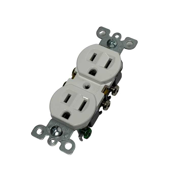 TOMACORRIENTE DOBLE POLARIZADO 15A-125V BLANCA