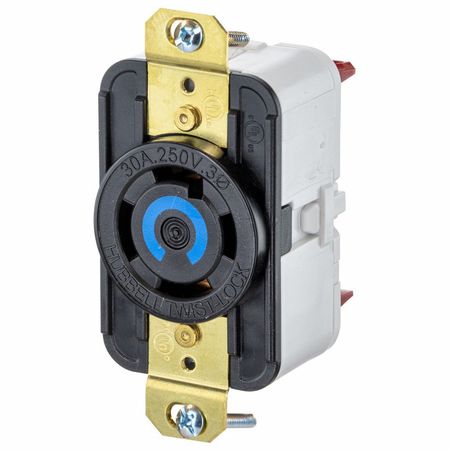RECEPTÁCULO DE BLOQUEO EMPOTRABLE INDUSTRIAL 30A, 250V, 3P, NEMA L15-30R, EDGECONNECT (SIN TORNILLOS), WDK