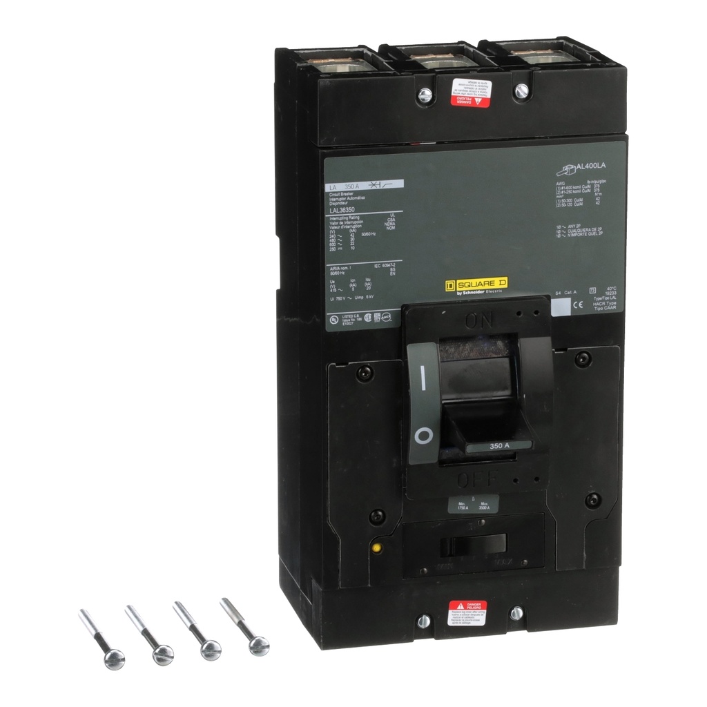 [LAL36125] INTERRUPTOR TERMOMAGNÉTICO POWERPACT LA, 3P, 600VAC 250VDC, 22KA, ZAPATAS, SCHNEIDER ELECTRIC (125A)