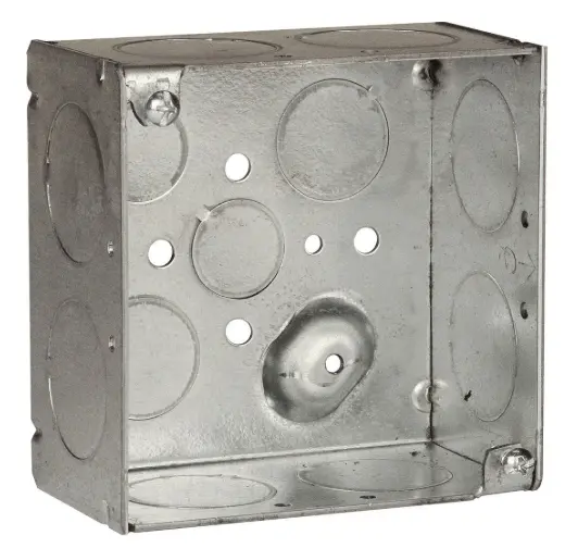 [CA14] CAJA GALVANIZADA 4X4", 2 1/8" PROF, KO  1", TIERRA ELEVADA, RACO