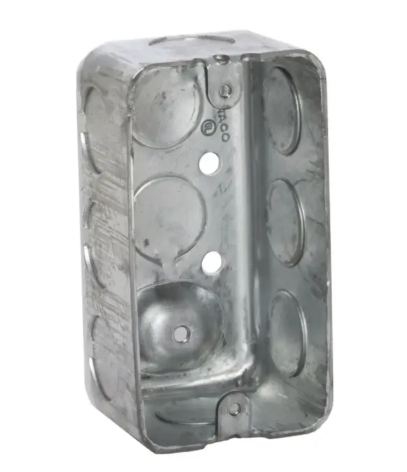 [C24-1/2M] CAJA GALVANIZADA 2X4", 1 7/8" PROF, KO 1/2", TIERRA ELEVADA, RACO