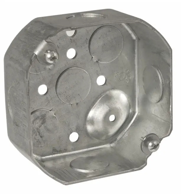 [CA15] CAJA GALVANIZADA OCTAGONAL 4", 1 1/2" PROF, KO 1/2", TIERRA ELEVADA, RACO