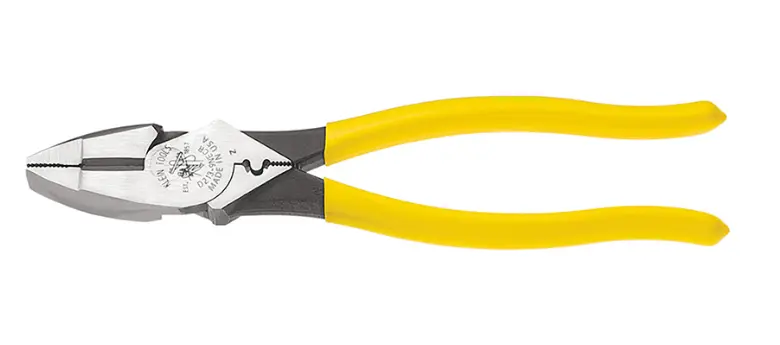 [D213-9NE-CR] PINZA DE LINIERO CON PONCHACONECTORES AMARILLA KLEIN TOOLS