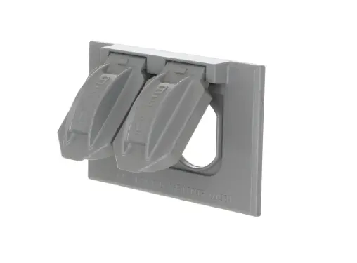 [TA20] TAPA ALUMINIO 2X4" A PRUEBA DE AGUA PARA TOMACORRIENTE DOBLE, HORIZONTAL, BELL OUTDOOR