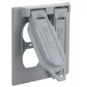 TAPA ALUMINIO 4X4" PARA INTEMPERIE PARA 2 TOMACORRIENTES DOBLES, BELL OUTDOOR