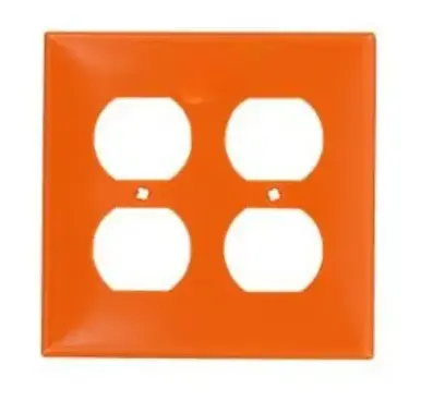 [T44-TDN] TAPA PARA 2 TOMACORRIENTES 4X4 NARANJA NYLON, LEVITON