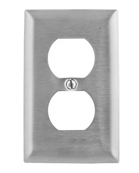 TAPA ACERO INOXIDABLE 2X4" PARA TOMACORRIENTE DOBLE, WDK