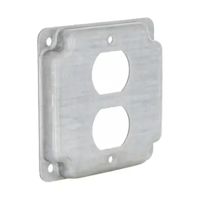 [T441D] TAPA GALVANIZADA 4X4" PARA TOMACORRIENTE DOBLE, RACO