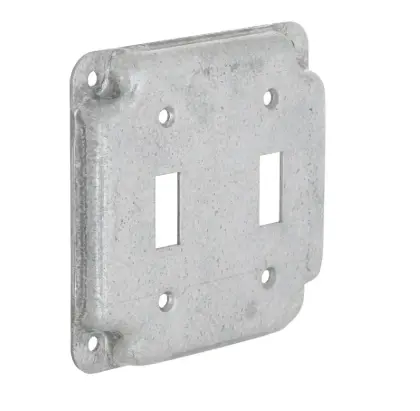 TAPA GALVANIZADA 4X4" PARA 2 APAGADORES SENCILLOS, RACO