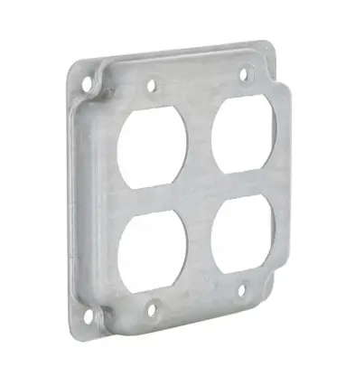 TAPA GALVANIZADA 4X4" PARA 2 TOMACORRIENTES DOBLES, RACO