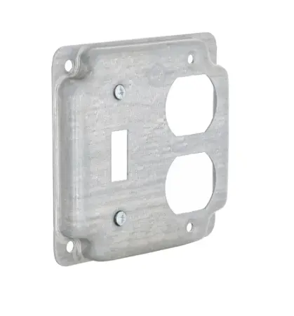 [T44-AT] TAPA GALVANIZADA 4X4" PARA APAGADOR Y TOMACORRIENTE, RACO
