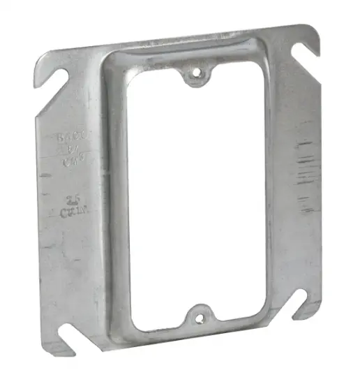 [M44-111] TAPA MARCO GALVANIZADA 4X4" A 111, 1/2" REALZADA, RACO