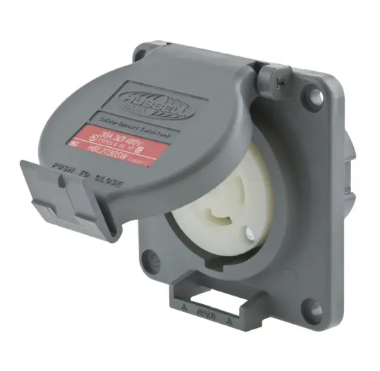 RECEPTÁCULO DE BLOQUEO EMPOTRABLE INDUSTRIAL L16-30R, 30A 480V TRIFÁSICO DELTA, A PRUEBA DE AGUA, WDK
