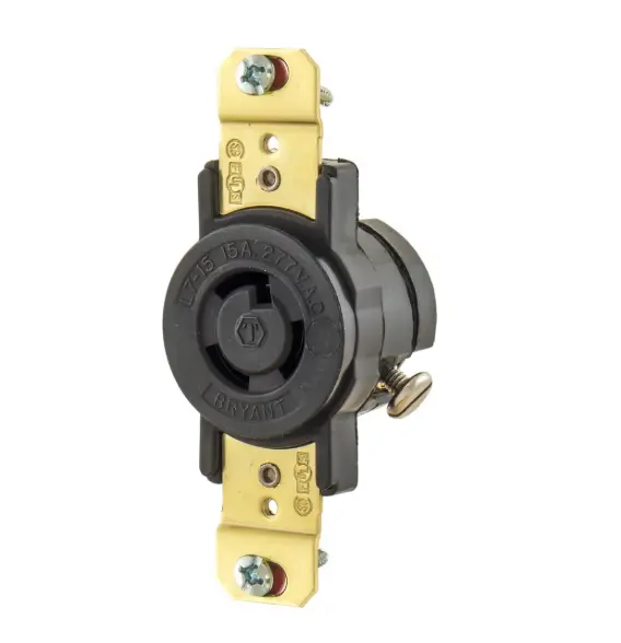 RECEPTÁCULO DE BLOQUEO EMPOTRABLE INDUSTRIAL L7-15R, 15A 277V, BRYANT
