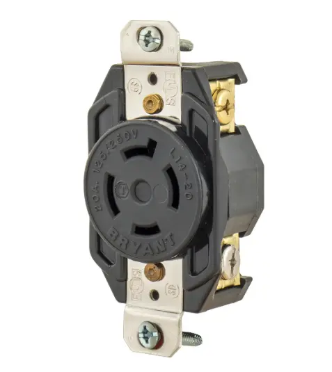 [71420FR] RECEPTÁCULO DE BLOQUEO EMPOTRABLE INDUSTRIAL L14-20R, 20A 125/250V, BRYANT 