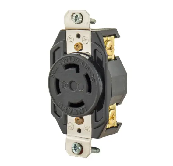 [71630FR] RECEPTÁCULO DE BLOQUEO EMPOTRABLE INDUSTRIAL L16-30R, 30A 480V TRIFÁSICO DELTA, BRYANT