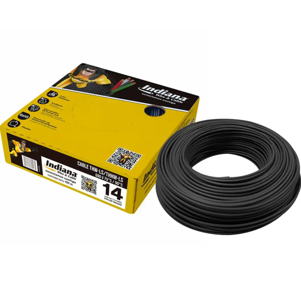 [SLY312] CABLE THW-LS/THHW-LS CAJA INDIANA (#14, NEGRO)