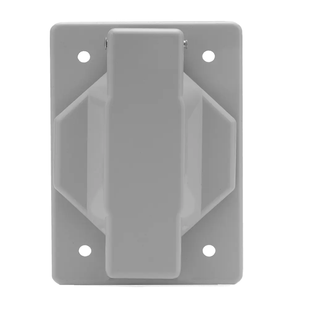 PLACA DE ALUMINIO GRIS CON TAPA PARA RECEPTÁCULO SENCILLO 