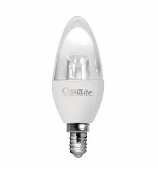 [S00418] FOCO LED FLAMA 5W 100-265V TRANSPARENTE SAGLITE (E12, 3000K)