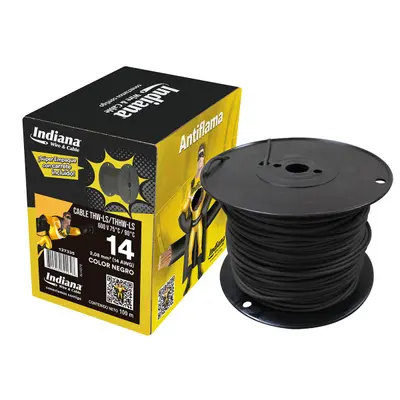 [SLMB57] CABLE THW-LS/THHW-LS CAJA CARRETE 100MTS INDIANA (#14, NEGRO)