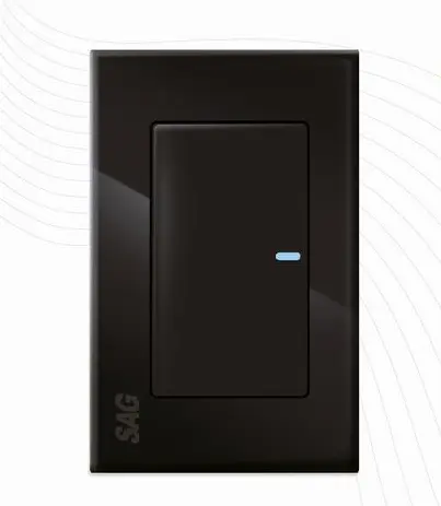[S00951] APAGADOR SENCILLO/ESCALERA CON TAPA, SAGELECTRIC (NEGRO)
