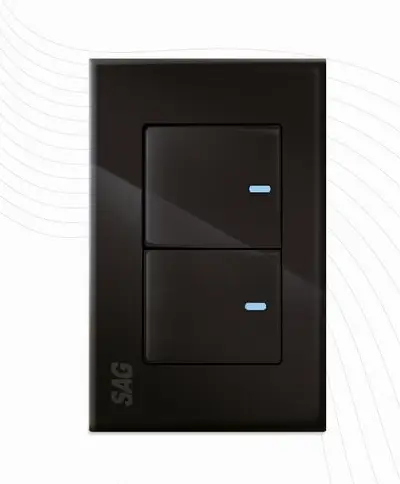 [S00953] APAGADOR DOBLE/ESCALERA CON TAPA, SAGELECTRIC (NEGRO)