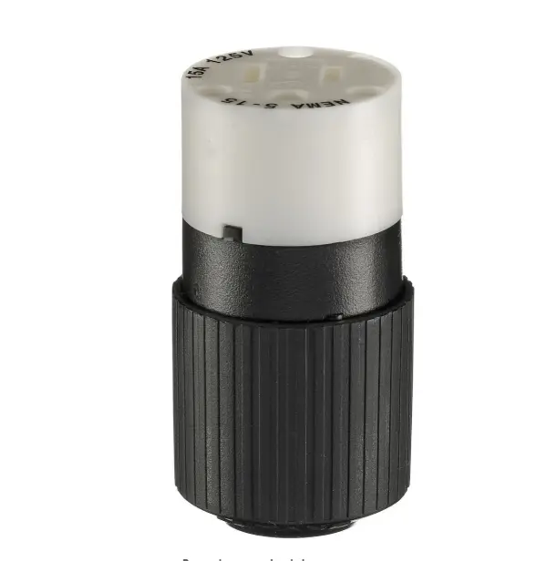[5269NC] TOMA RECTA COLGANTE INDUSTRIAL 5-15R, 15A 125V, BRYANT  (NEGRO)