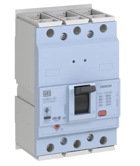 [12102739] INTERRUPTOR TERMOMAGNÉTICO DWB 250N CAJA MOLDEADA 220/440 VCA 80/30 (KAMP) 3P, WEG (80A-100A)