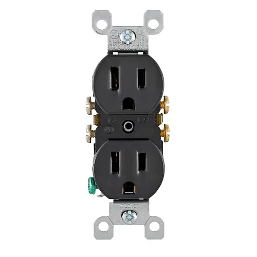 [5320-ECP] TOMACORRIENTE DOBLE 15A, 125V, 5-15R, 2P-3H, CONEXIÓN A TIERRA, LEVITON (NEGRO)