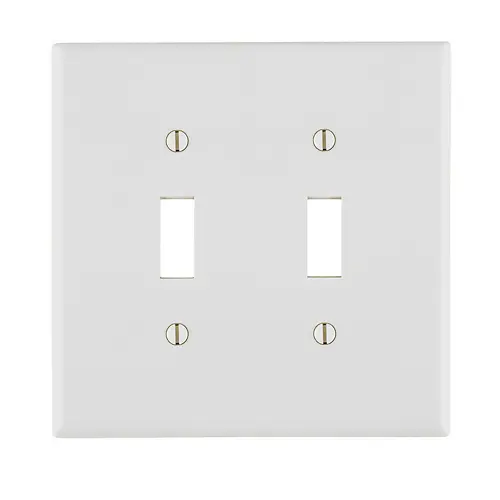 [T2A44BB-LEV] TAPA PARA 2 APAGADORES SENCILLOS 4X4 BAQUELITA, LEVITON (BLANCO)