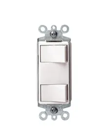 [1754-W] APAGADOR DOBLE DECORA 15A, 120V, LEVITON (BLANCO)