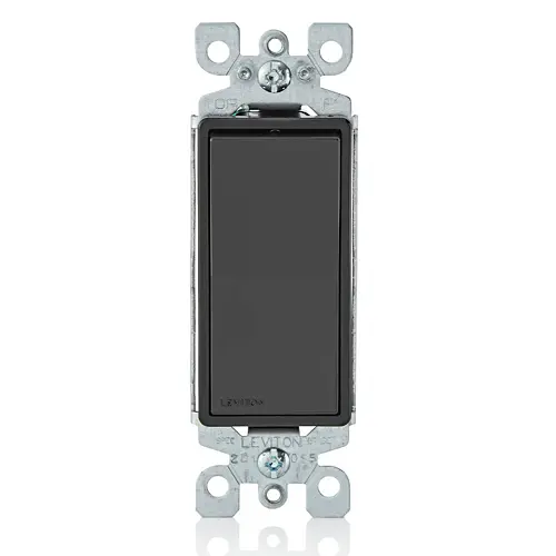 [5601-2E] APAGADOR SENCILLO DECORA 15A, 120V-277V, CONEXIÓN A TIERRA, LEVITON (NEGRO)