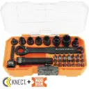 JUEGO DE DADOS RESISTENTES AL IMPACTO CON SALIDA DIRECTA Y PORTADADO DE 1/4'' KNECT™, 32 PIEZAS KLEINTOOLS