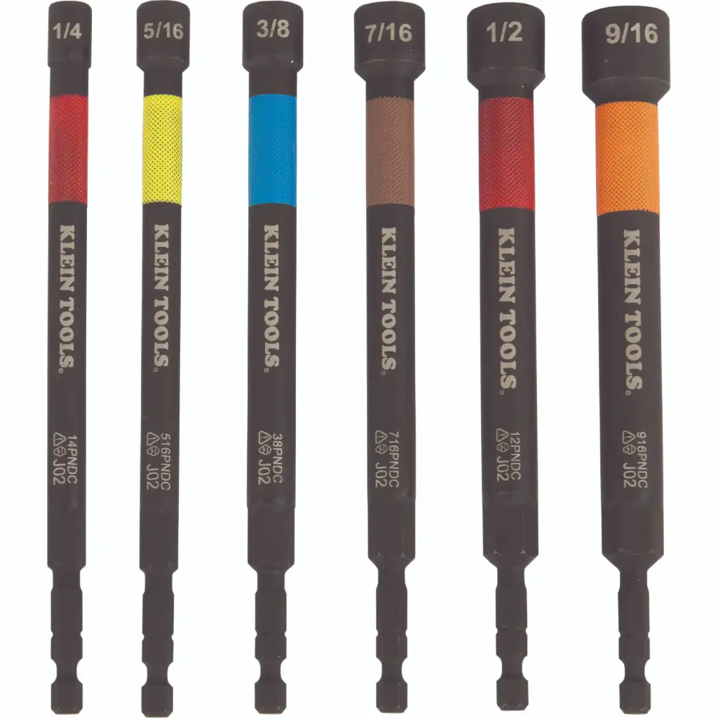 [32930] JUEGO DE MONTADORES DE TUERCAS ELÉCTRICOS CODIFICADOS POR COLOR Y MAGNÉTICOS, 6 PIEZAS KLEINTOOLS