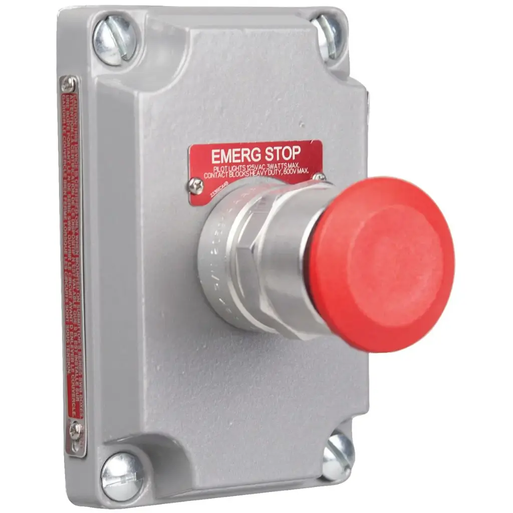 [XCS-0MMR3] TAPA CON BOTÓN HONGO ROJO EMPUJAR/JALAR CON CONTACTO MANTENIDO PARA ÁREAS PELIGROSAS, 1NO/1NC, ALUMINIO, SERIE XCS, KILLARK