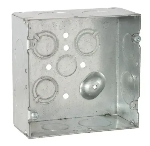 [CA36] CAJA GALVANIZADA 4 11/16" (5X5"), 2 1/8" PROF, KO 1/2", 3/4", 1" Y 1/2-3/4", TIERRA ELEVADA, RACO
