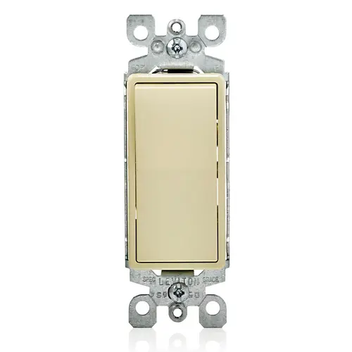 APAGADOR SENCILLO DECORA 15A, 120-277V, 3 VÍAS, CONEXIÓN A TIERRA, LEVITON